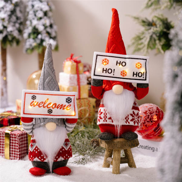Julbräda plysch ansiktslös docka Gnome dvärg prydnadsdekor 2