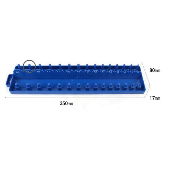 1/2 Socket Organizer Holder Rack Sleeve Oppbevaringsfeste Verktøykasse Blue Metric M 1Set