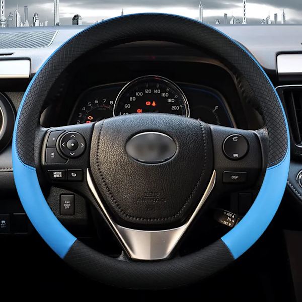 (Blå)PU läder Car Styling Cover för Toyota Corolla Avensis Yaris Rav4 Hilux Auris 2013 2014 2015 Biltillbehör Blue