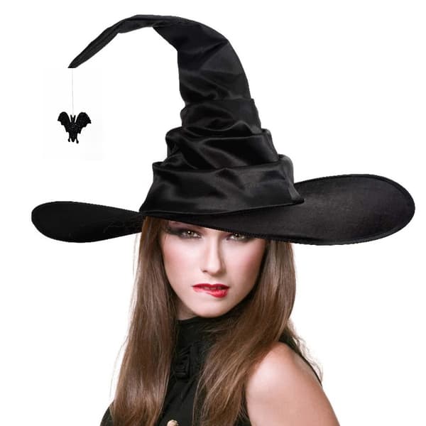 Halloween Heksehatt Svart Stor Rufsete Heksehatt Halloween Del