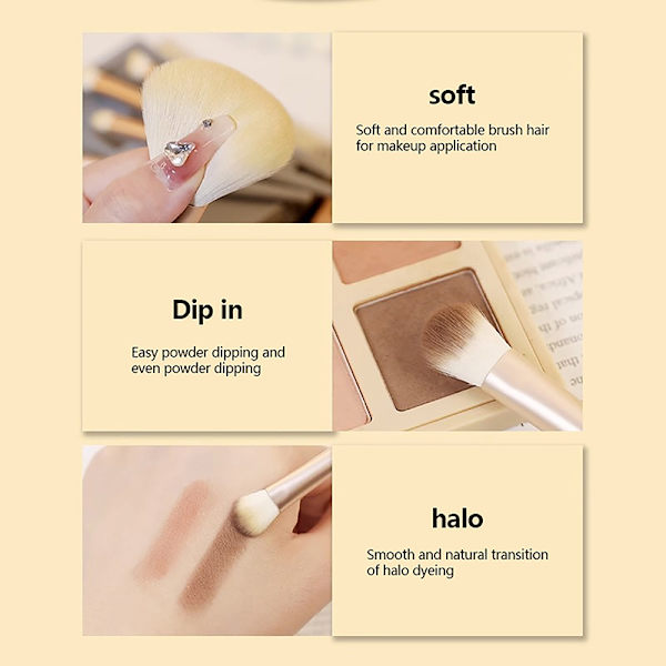 5 stk./sæt Makeupbørste med makeupspejl Ansigts skønhedsværktøjer Light pink