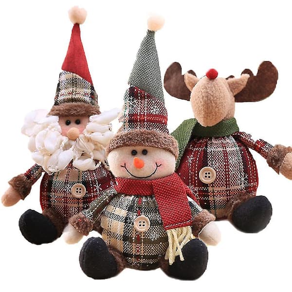 Juldocka Jultomten Snögubbe Älg Plyschleksaker Dekor Presenter Elk