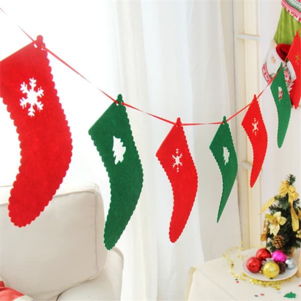 Christmas Bunting Banner Ornaments, Pull Flag, Christmas Elg Jul Sunmostar