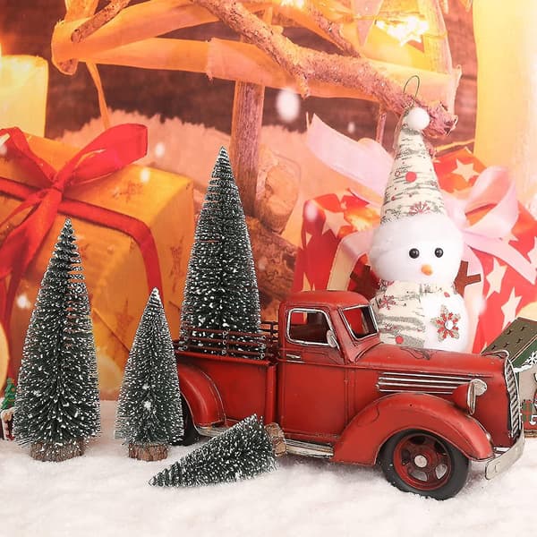 KKSHINE Desktop Miniatyr Pine Tree Bordsskiva Julgran Small Pine Tree Decor Christmas Tree Toppers