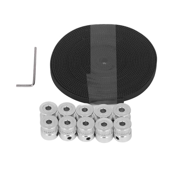 Aluminiumlegering 20-tands synkronhjul Gummi 6 mm kuggremssats för CNC 3D-skrivare