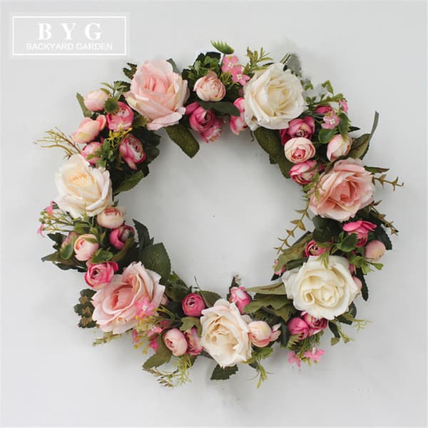 Silk Wearth Rose Kunstige Blomster Kranse Dør Perfekt