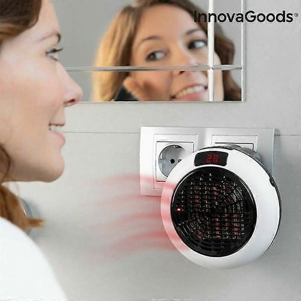 Keramisk varmeovn for stikkontakt med 600W fjernkontroll