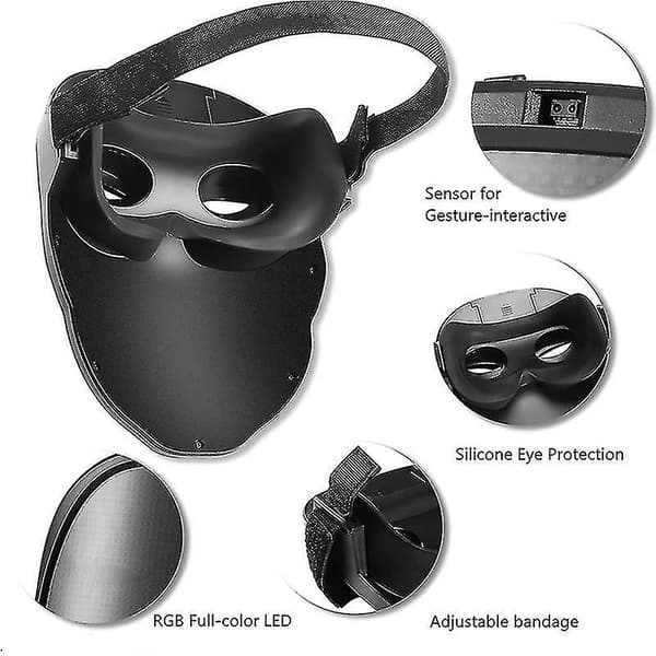 Venalisa Halloween Light Up Mask Med Led Screen Appkontrollerad Fullfärg Led Face Changing Luminous Mask Support Diy Image