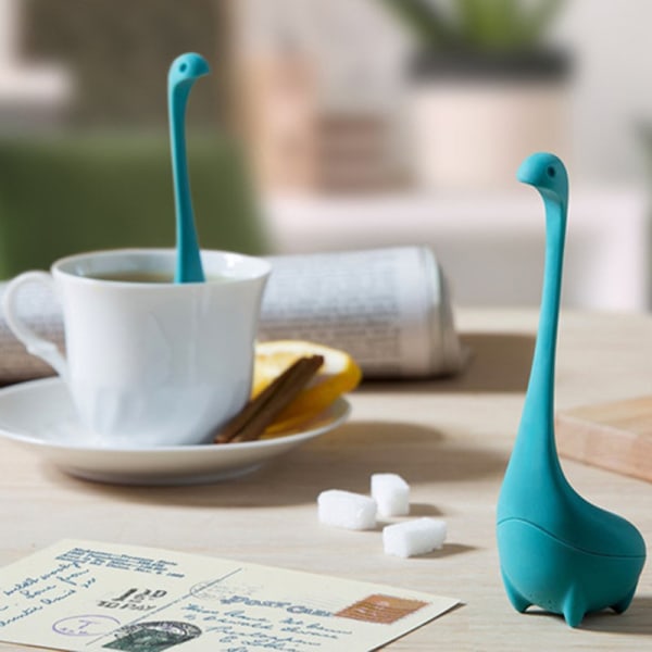 Baby Nessie Lösblad Te Infuser Återanvändbar silikon tesil Praktiskt tefilter för resor hemmakontor Purplish Red