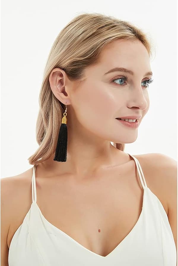 Langvævede kvastøreringe – Statement Fringe Dangle Øreringe