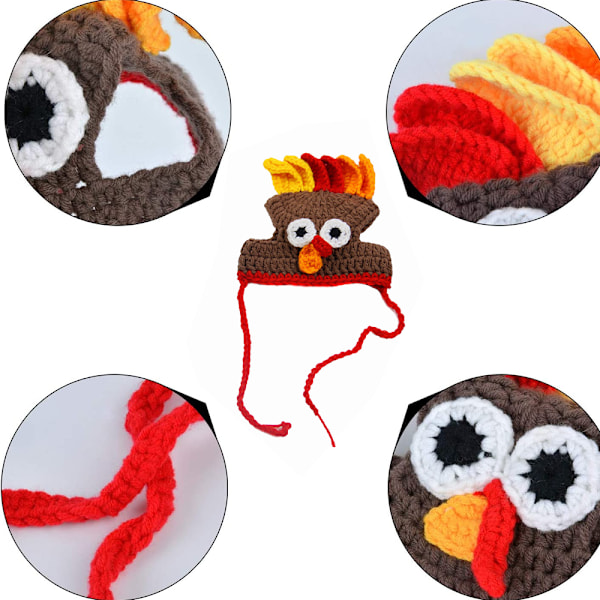 Kattdräkt kalkonhatt Halloween Thanksgiving Party Handgjord Brown M