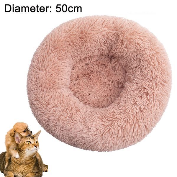 Hundehjem med skridsikker bund rundt plys sengpude Diameter 50cm
