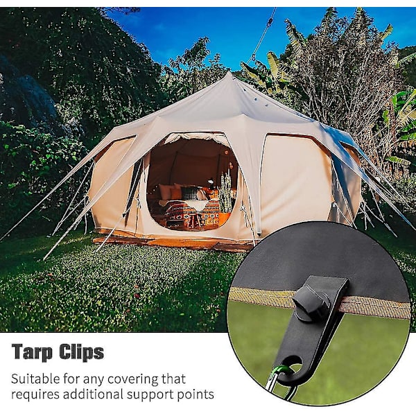 Tarpklämmor, 10 delar set låsklämmor Multifunktionssäkra tarpklämmor