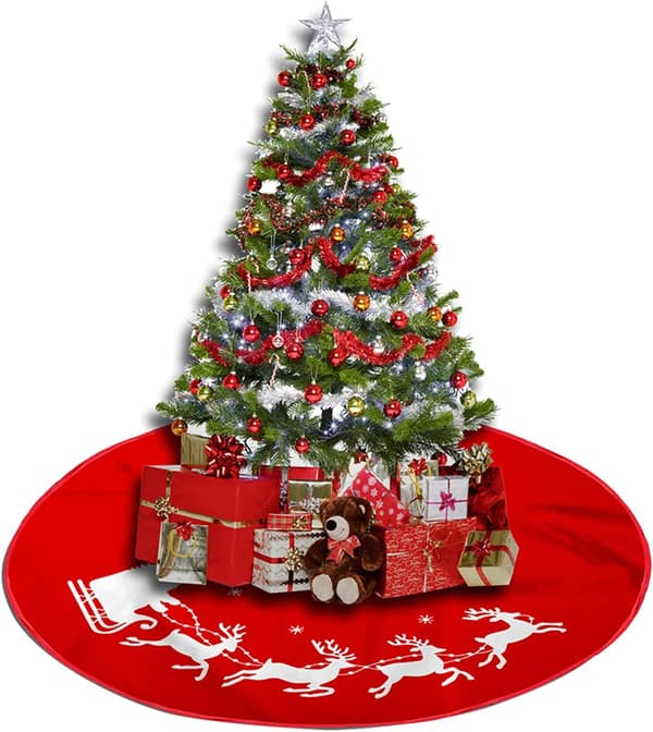 (100cm) Julgran Golvmatta Non Woven Tree Skirt Christ