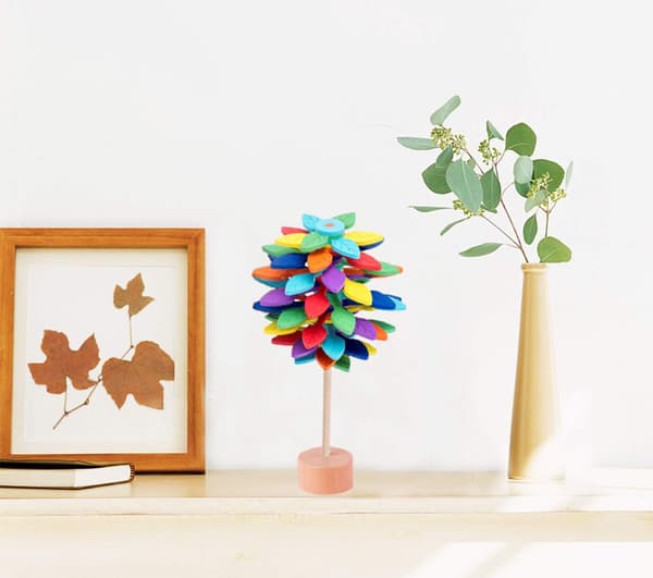 Trä kontor hem leksaker Stress Relief Toy - Lövformad display