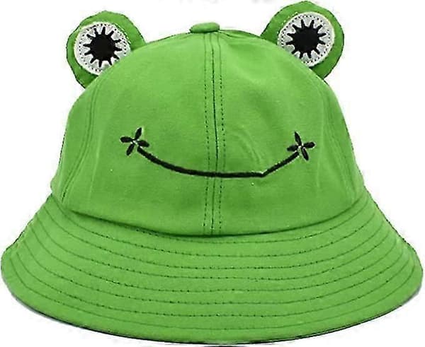 Fiskarhatt för kvinnor, groda, sol, unisex, vikbar, utomhus, sommar för camping, vandring, fiske, grön