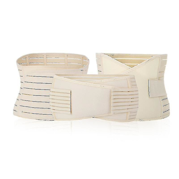 Postpartum bukbälte Andningsbart reparationsinneslutning Justerbar tredelad L striped beige