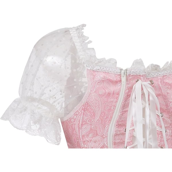 Korsetter for kvinner Overbust Bustier Topp Gotisk Sexy Skulder 8108pink 3XL
