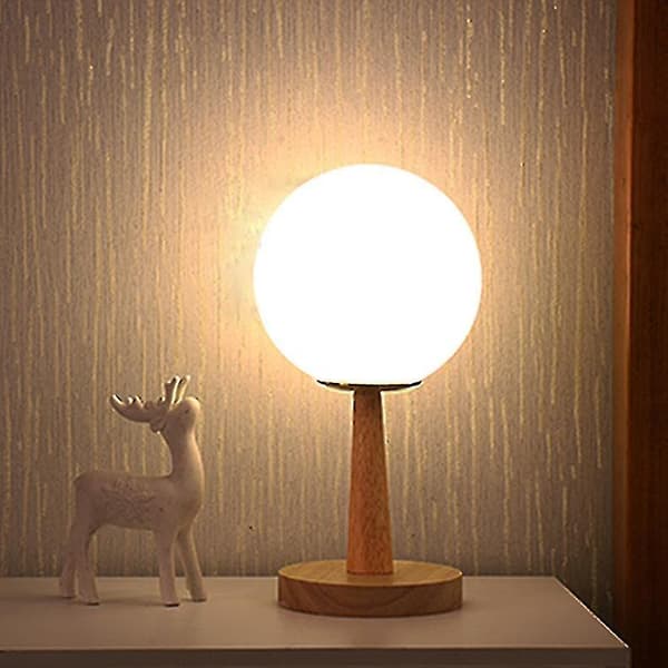 Trådløs bordlampe med uttrekkbar bambusbase LED varmhvit/hvit H28cm