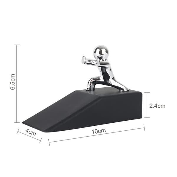 Dørstopper, Gummi, 10 x 6,5 x 4 cm, Sort