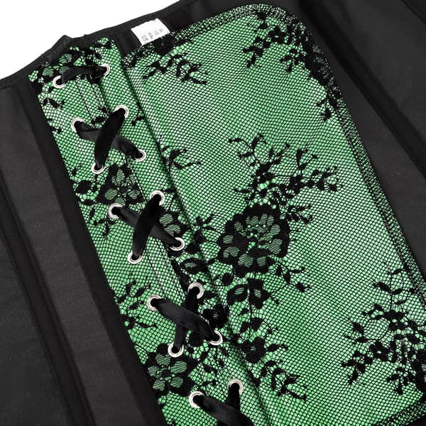 Korsetter för kvinnor Overbust Bustier Top Gothic exy houlder 8127green S
