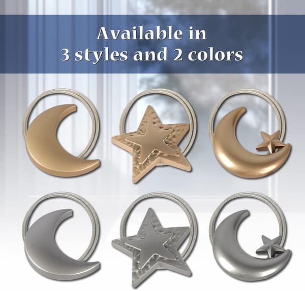 #2 x Magnetiske Metal Gardinholdere - Guld til Hjemmeindretning, Kontor#