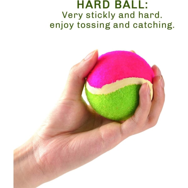 Catch Ball and Toss Game（21cm）, Disc Kasta Spel Paddlar Bollar Kasta och fånga, 4 paddlar och 2 bollar, Sportspel, Strandracket, Fest, Presenter