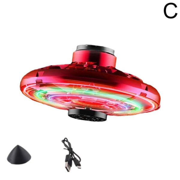 Mini Drone LED UFO Typ Flygande Helikopter Spinner Fingertop Upgr red onesize