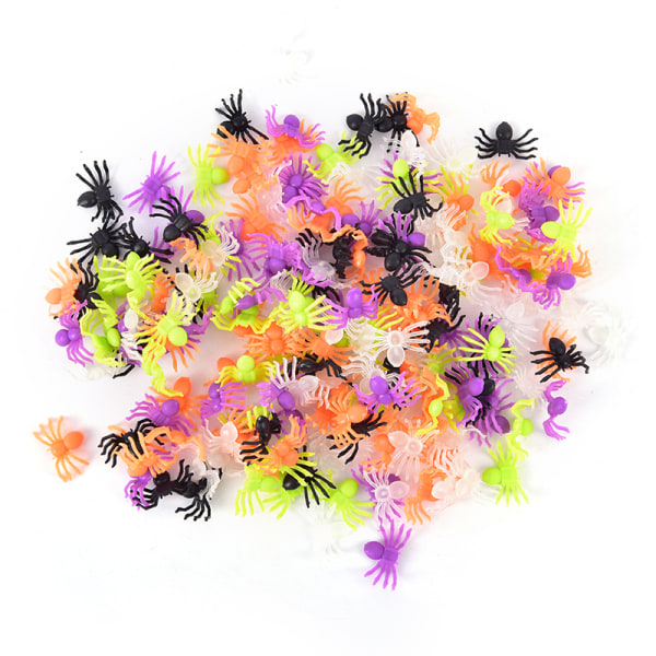 200ST/ Set Halloween Plast Miniatyr Spindlar Dekorera random color