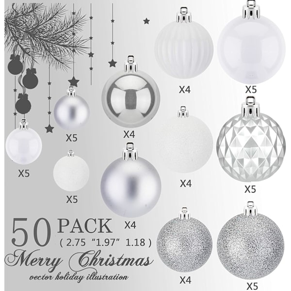 Julgran hängande bollar för julgran, dekoration rep Baubles Set