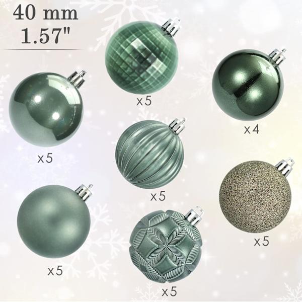 1,57'/40 mm 34kt julkula Mini-prydnader Festdekorationer Splittersäker