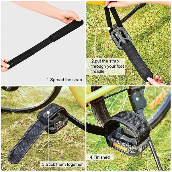 1 par sykkelfiksert stropp sykkelfotstropp pedalstropper sykkelpedalstropper tåklemme
