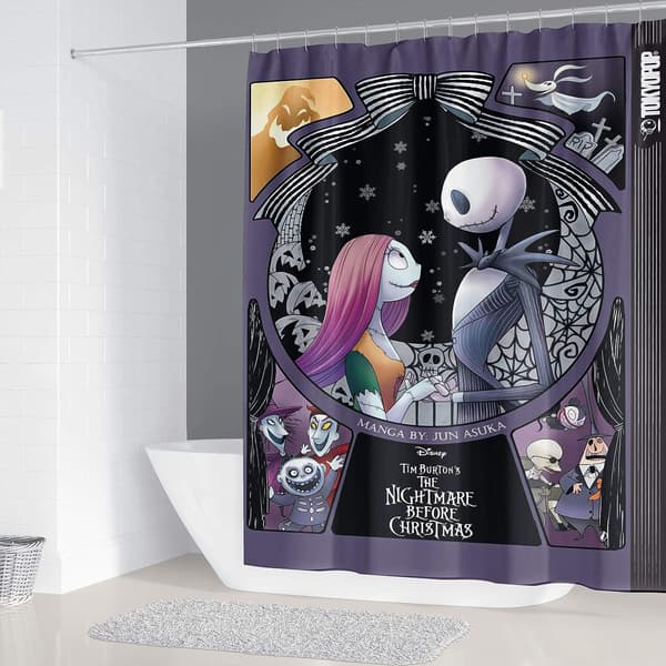 4st Nightmare Before Christmas Zombie Bride Jack Duschgardinset Barn Badrum Halloween Dekor
