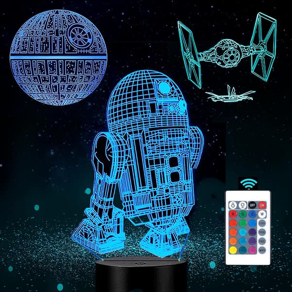 3D LED Star Wars Night Light, 3D Illusion Lamp Tre Mönster