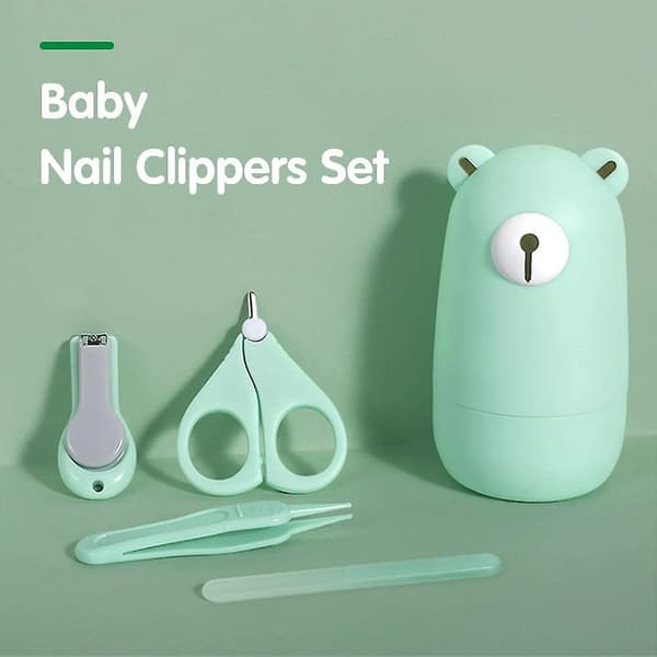 Baby Negleklipper Sæt Manicure Sæt 4 i 1 Plejeværktøj Pedicure Sæt til Nyfødte Spædbørn Børn
