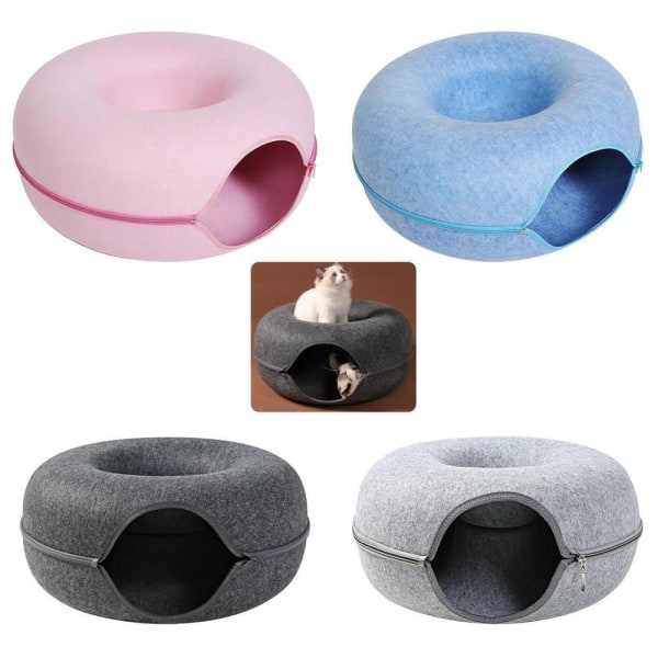 Kattebur Kattetunnel Donut MØRKGRÅ Dark grey