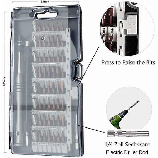 Præcisionsskruetrækker Præcisionsskruetrækkersæt, 60 i 1 sæt magnetisk skruetrækker, Torx-bit computerreparation til Macbook, Ps4 Pro, Iphone, Pc