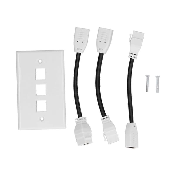 3 porte 4K vægplade ABS Multiport Slidstærk Holdbar Tætsiddende Videovægpanel