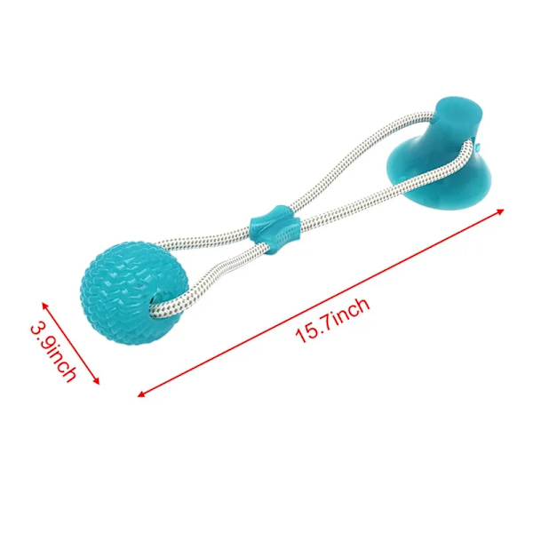 Interaktiva hundleksaker Husdjursvalp Sugkopp Push TPR Bollleksaker Molar Bite Toy Elastiska rep Hundtandrengöring Tuggtillbehör blue