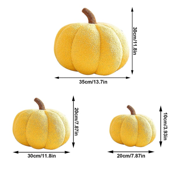 Halloween pumpa kudddekor, pumpa plysch kudde fleece fyllda pumpor dekoration white 11.8*7.87in