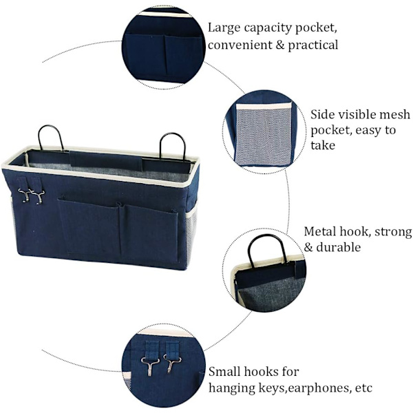Bedside Caddy/Sängbordshängande organizer med krokar