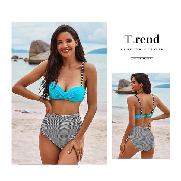 Kvinnor Set Bikiniset Baddräkter Push Up Grimma Magkontroll Bottom Baddräkter,xxl (FMY)