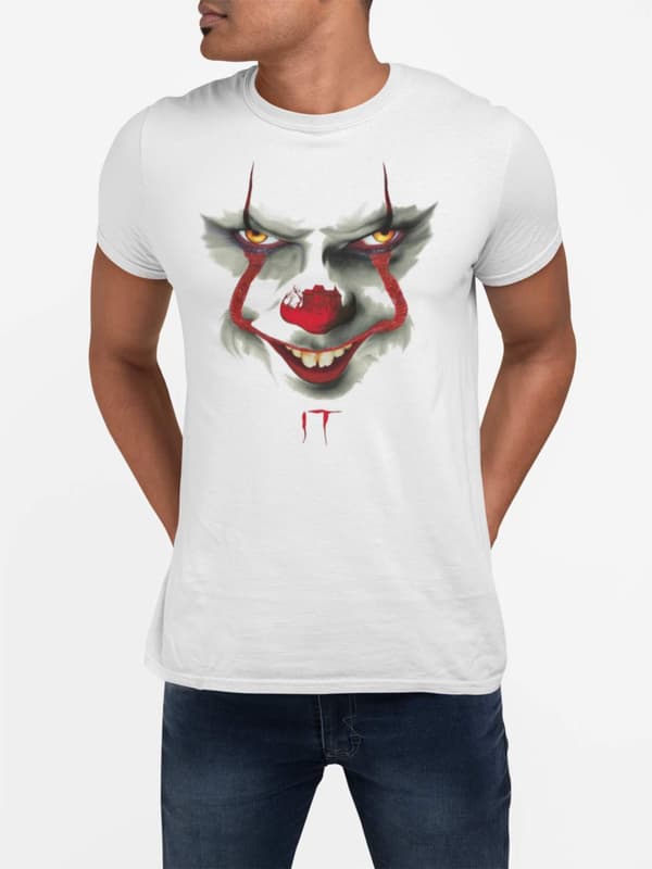 Pennywise t-skjorte - Hvit IT mile Halloween S Small