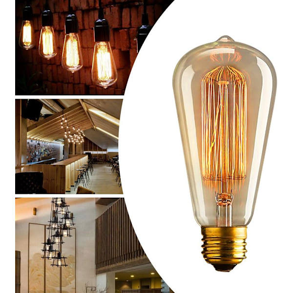 E27 Retro glödlampor, Edison Antique Bulb Varmvit