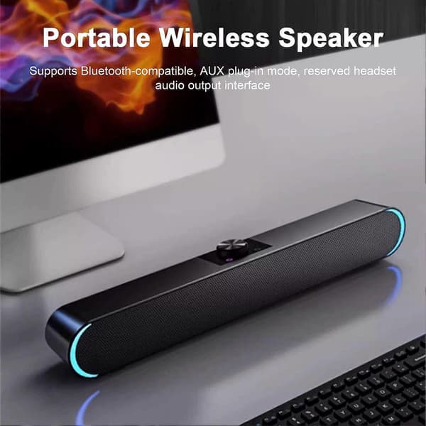 Bluetooth-kompatibel högtalarknopp Volymkontroll Soundbar Subwoofer Stereo Baslåda för TV-dator