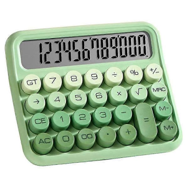 Skrivebordskalkulator 12 siffer søt, mekanisk bryterdesign, stor LCD-skjerm store knapper kalkulator