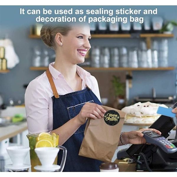 1000 st Runda God Jul Stickers presentförpackning