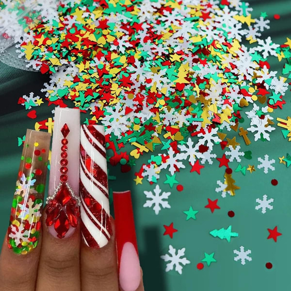 6 Grids Christmas Nail Glitter Glitter One Winter Nail Art D