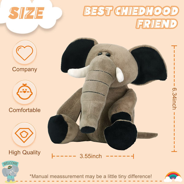 Plys elefant krammedyr gave