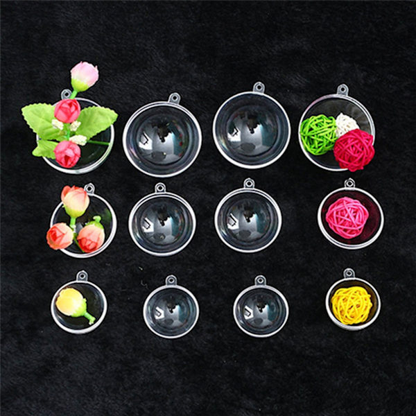 Transparent öppen plast juldekor Ball Bauble Ornament 9CM